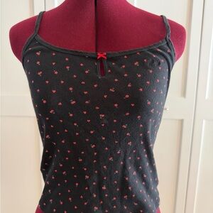 Victoria's Secret Black Camisole with Cherry Design